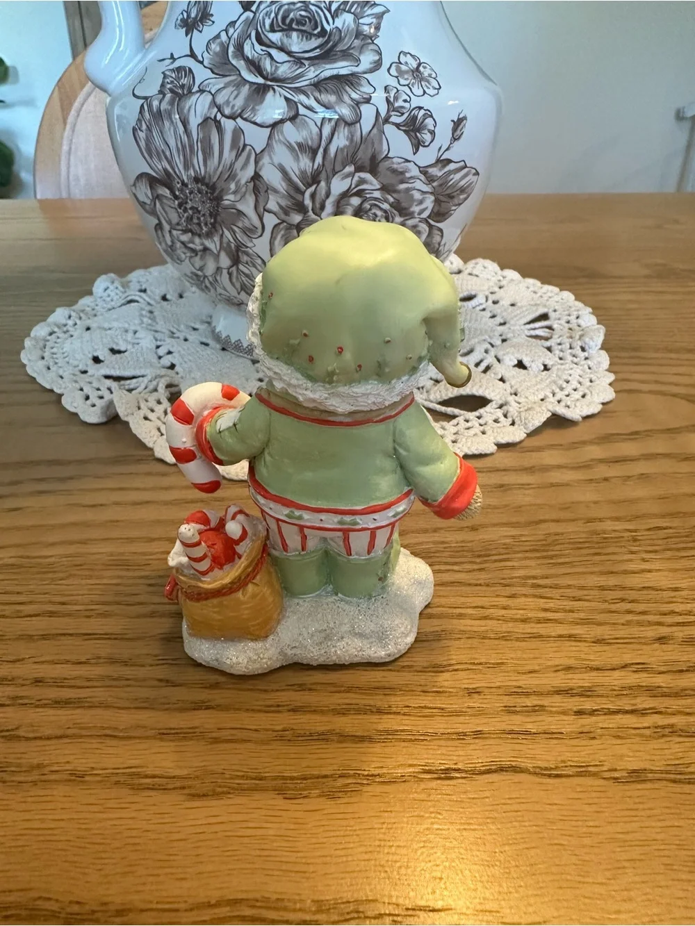 Cherished Teddies Percy Elf Mint Green Bear with Red & White Candy Cane